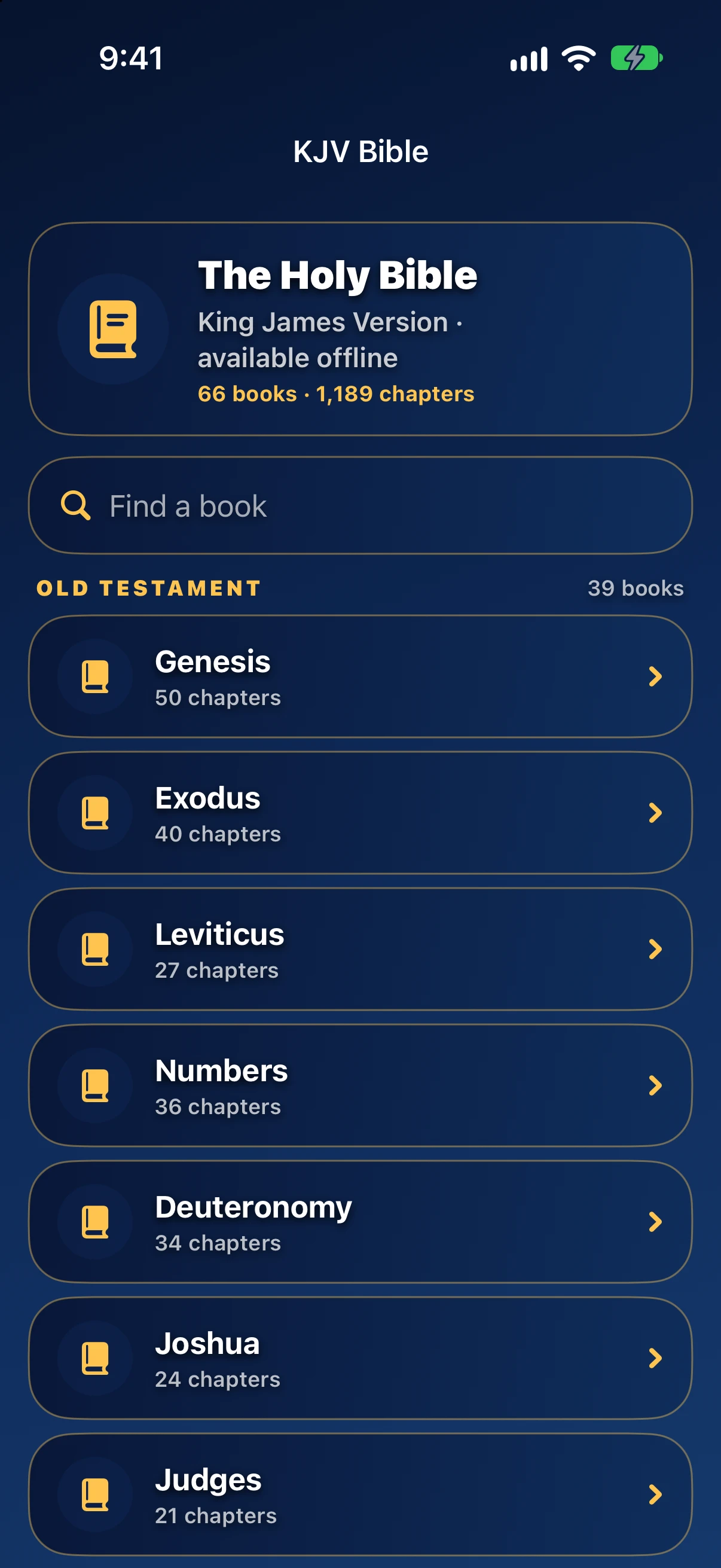 The Seventh Day’s KJV Bible library in the updated app